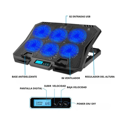 COOLER SIX PRO/ MAS CARGADOR USB DE 7 PUERTO DE REGALO